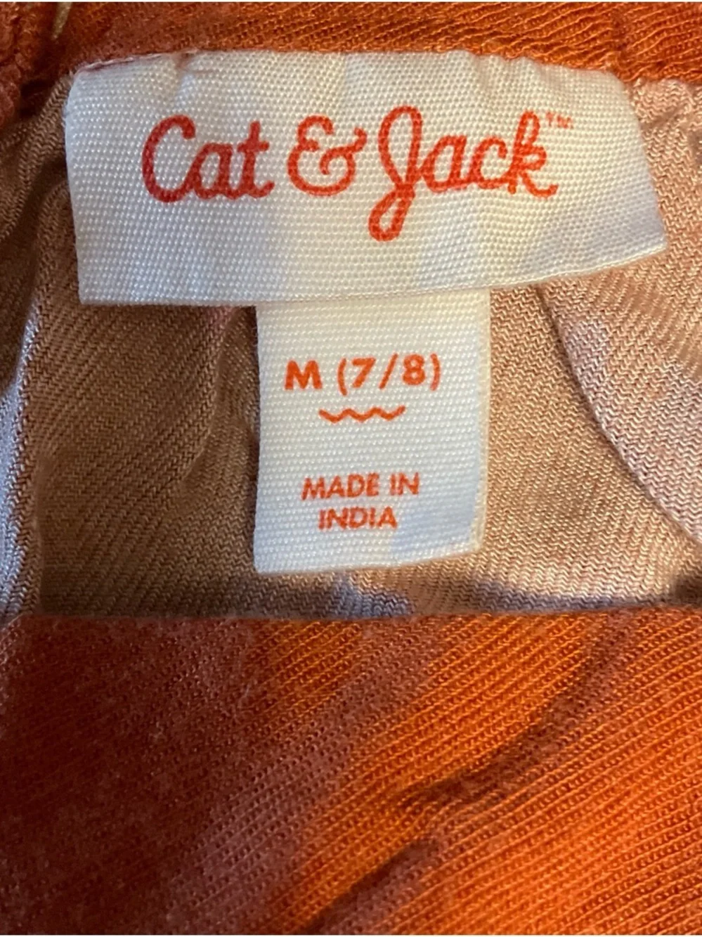 Cat & Jack Rust Orange Long Sleeve Tunic Dress with White Heart Print